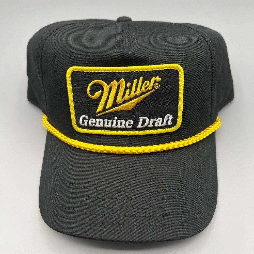 Miller Hat Men Black American Needle Genuine Draft Snap Back Cap‎ New